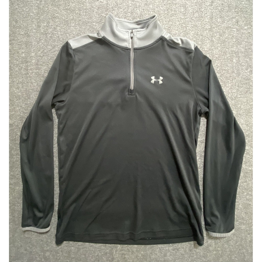 Under Armour Boys black/gray 1/4 zip size Youth XL